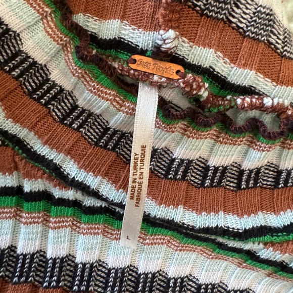 Free People Multi Long Sleeve Knit Crop Top - Picture 4 of 6